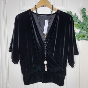 NWT 525 America elbow sleeve velvet wrap top